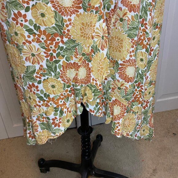 CYNTHIA ROWLEY FLORAL WRAP MIDI ASYMMETRICAL VISCOSE SKIRT - Picture 5 of 7